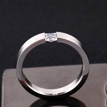 Load image into Gallery viewer, 4mm Titanium Steel Ring Couple Stainless Steel Zircon Ring Hand Jewelry Simple Design Wedding Rings for Women Men