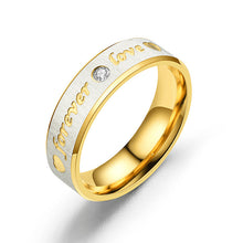 Load image into Gallery viewer, Titanium Rings Stainless Steel Ring Couple Eternity Engagement Heart and Crystal Ring Wedding Rings Forever Love for Men Women
