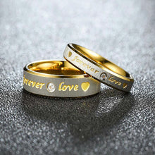 Load image into Gallery viewer, Titanium Rings Stainless Steel Ring Couple Eternity Engagement Heart and Crystal Ring Wedding Rings Forever Love for Men Women