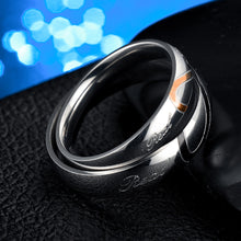 Load image into Gallery viewer, Stainless Steel Couple Rings Titanium Half Peach Heart-shaped Rose Gold Black Color Wedding Promise Ring For Lovers Women Men Engagement Jewelry