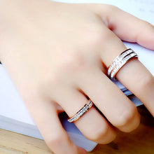 Load image into Gallery viewer, Men Women Couple Rhinestone Titanium Steel Ring Romantic Gift Wedding Engagement Band Ring Women's Men's Jewelry Gift