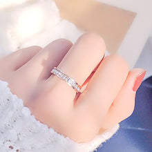 Load image into Gallery viewer, Men Women Couple Rhinestone Titanium Steel Ring Romantic Gift Wedding Engagement Band Ring Women's Men's Jewelry Gift