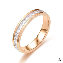 Load image into Gallery viewer, Men Women Couple Rhinestone Titanium Steel Ring Romantic Gift Wedding Engagement Band Ring Women's Men's Jewelry Gift