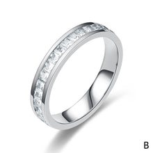 Load image into Gallery viewer, Men Women Couple Rhinestone Titanium Steel Ring Romantic Gift Wedding Engagement Band Ring Women's Men's Jewelry Gift