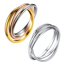 Load image into Gallery viewer, Luxsury Three Ring Ring Titanium Steel Wedding Engagement Band Ring Women's Men's Jewelry Gift