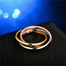 Load image into Gallery viewer, Luxsury Three Ring Ring Titanium Steel Wedding Engagement Band Ring Women's Men's Jewelry Gift