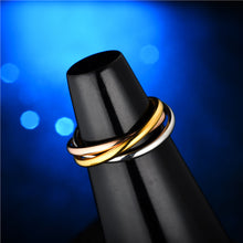 Load image into Gallery viewer, Luxsury Three Ring Ring Titanium Steel Wedding Engagement Band Ring Women's Men's Jewelry Gift