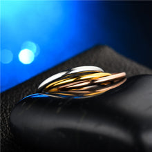 Load image into Gallery viewer, Luxsury Three Ring Ring Titanium Steel Wedding Engagement Band Ring Women's Men's Jewelry Gift