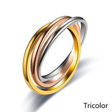Load image into Gallery viewer, Luxsury Three Ring Ring Titanium Steel Wedding Engagement Band Ring Women's Men's Jewelry Gift
