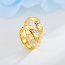 Load image into Gallery viewer, Luxsury Gold Plated Titanium Steel Wedding Engagement Band Ring Women's Men's Jewelry Gift