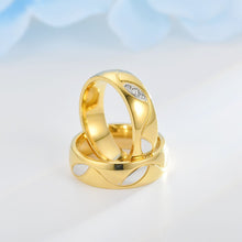 Load image into Gallery viewer, Luxsury Gold Plated Titanium Steel Wedding Engagement Band Ring Women's Men's Jewelry Gift