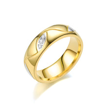Load image into Gallery viewer, Luxsury Gold Plated Titanium Steel Wedding Engagement Band Ring Women's Men's Jewelry Gift