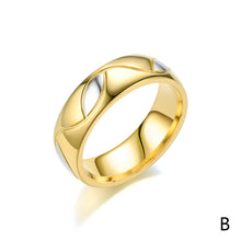 Load image into Gallery viewer, Luxsury Gold Plated Titanium Steel Wedding Engagement Band Ring Women's Men's Jewelry Gift