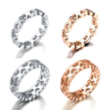 Load image into Gallery viewer, Titanium Steel Band Love Ring Women Men's Engagement Wedding Ring Silver/Rose Gold