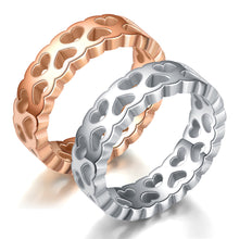 Load image into Gallery viewer, Titanium Steel Band Love Ring Women Men's Engagement Wedding Ring Silver/Rose Gold