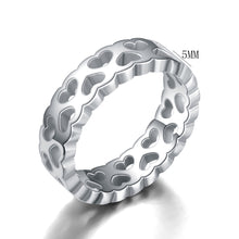 Load image into Gallery viewer, Titanium Steel Band Love Ring Women Men's Engagement Wedding Ring Silver/Rose Gold