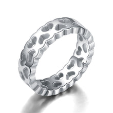 Load image into Gallery viewer, Titanium Steel Band Love Ring Women Men's Engagement Wedding Ring Silver/Rose Gold