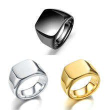 Load image into Gallery viewer, 14mm Black/Silver/Gold Band Stainless Steel Women Men's Engagement Wedding Ring