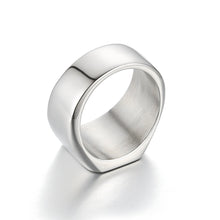 Load image into Gallery viewer, 14mm Black/Silver/Gold Band Stainless Steel Women Men's Engagement Wedding Ring