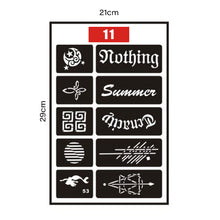 Load image into Gallery viewer, Small Pattern Tattoo Inkjet Hollow Template Self-adhesive Tattoo Template Body Art Tattoo Paste Painting for Women Men