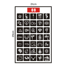 Load image into Gallery viewer, Hollow Adhesive Simple Small Pattern Tattoo Template Stickers Temporary Body Art Tattoo Template for Women Men