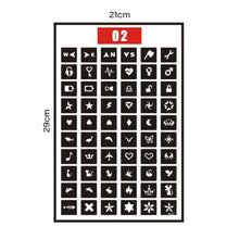 Load image into Gallery viewer, Simple Small Pattern Hollow Adhesive Tattoo Template Stickers Temporary Body Art Tattoo Template for Women Men