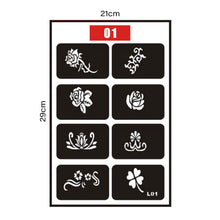 Load image into Gallery viewer, Small Pattern Hollow Adhesive Tattoo Inkjet Template Stickers Simple Temporary Body Art Tattoo Template