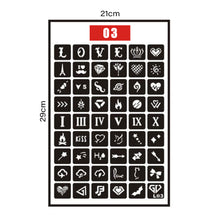 Load image into Gallery viewer, Small Pattern Hollow Adhesive Tattoo Inkjet Template Stickers Simple Temporary Body Art Tattoo Template