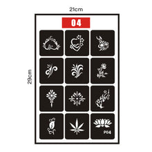 Load image into Gallery viewer, Simple Small Pattern Hollow Adhesive Tattoo Inkjet Template Stickers Temporary Body Art Tattoo Template for Women Men