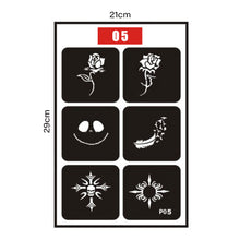 Load image into Gallery viewer, Simple Small Pattern Hollow Adhesive Tattoo Inkjet Template Stickers Temporary Body Art Tattoo Template for Women Men