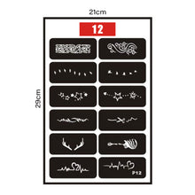 Load image into Gallery viewer, Simple Small Pattern Hollow Adhesive Tattoo Inkjet Template Stickers Temporary Body Art Tattoo Template for Women Men