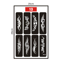 Load image into Gallery viewer, Simple Small Pattern Hollow Adhesive Tattoo Inkjet Template Stickers Temporary Body Art Tattoo Template for Women Men