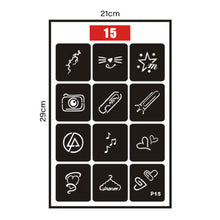 Load image into Gallery viewer, Simple Small Pattern Hollow Adhesive Tattoo Inkjet Template Stickers Temporary Body Art Tattoo Template for Women Men