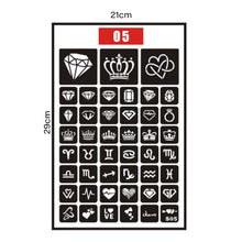 Load image into Gallery viewer, Hollow Adhesive Simple Small Pattern Tattoo Inkjet Template Temporary Body Art Tattoo Template for Women Men