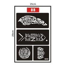 Load image into Gallery viewer, Hollow Adhesive Simple Small Pattern Tattoo Inkjet Template Temporary Body Art Tattoo Template for Women Men