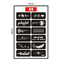 Load image into Gallery viewer, Hollow Adhesive Simple Small Pattern Tattoo Inkjet Template Temporary Body Art Tattoo Template for Women Men
