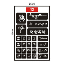 Load image into Gallery viewer, Hollow Adhesive Simple Small Pattern Tattoo Inkjet Template Temporary Body Art Tattoo Template for Women Men