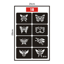 Load image into Gallery viewer, Hollow Adhesive Simple Small Pattern Tattoo Inkjet Template Temporary Body Art Tattoo Template for Women Men