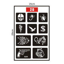 Load image into Gallery viewer, Hollow Adhesive Simple Small Pattern Tattoo Inkjet Template Temporary Body Art Tattoo Template for Women Men