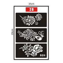 Load image into Gallery viewer, Hollow Adhesive Simple Small Pattern Tattoo Inkjet Template Temporary Body Art Tattoo Template for Women Men