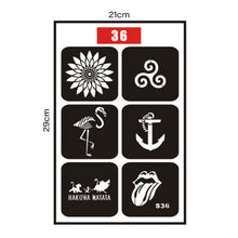 Load image into Gallery viewer, Hollow Adhesive Simple Small Pattern Tattoo Inkjet Template Temporary Body Art Tattoo Template for Women Men