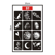 Load image into Gallery viewer, Hollow Adhesive Simple Small Pattern Tattoo Inkjet Template Temporary Body Art Tattoo Template for Women Men