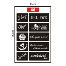 Load image into Gallery viewer, Hollow Adhesive Simple Small Pattern Tattoo Inkjet Template Temporary Body Art Tattoo Template for Women Men