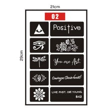 Load image into Gallery viewer, Hollow Adhesive Small Pattern Tattoo Inkjet Template Decal Temporary Body Art Tattoo Template Sticker for Women Men