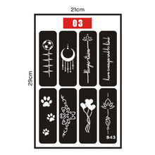 Load image into Gallery viewer, Hollow Adhesive Small Pattern Tattoo Inkjet Template Decal Temporary Body Art Tattoo Template Sticker for Women Men