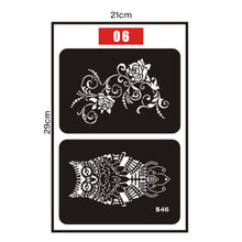 Load image into Gallery viewer, Hollow Adhesive Small Pattern Tattoo Inkjet Template Decal Temporary Body Art Tattoo Template Sticker for Women Men