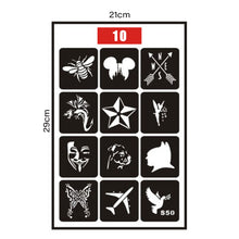 Load image into Gallery viewer, Hollow Adhesive Small Pattern Tattoo Inkjet Template Decal Temporary Body Art Tattoo Template Sticker for Women Men