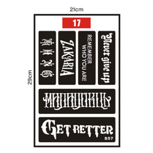 Load image into Gallery viewer, Hollow Adhesive Small Pattern Tattoo Inkjet Template Decal Temporary Body Art Tattoo Template Sticker for Women Men