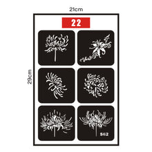 Load image into Gallery viewer, Hollow Adhesive Small Pattern Tattoo Inkjet Template Decal Temporary Body Art Tattoo Template Sticker for Women Men