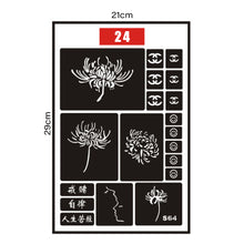 Load image into Gallery viewer, Hollow Adhesive Small Pattern Tattoo Inkjet Template Decal Temporary Body Art Tattoo Template Sticker for Women Men
